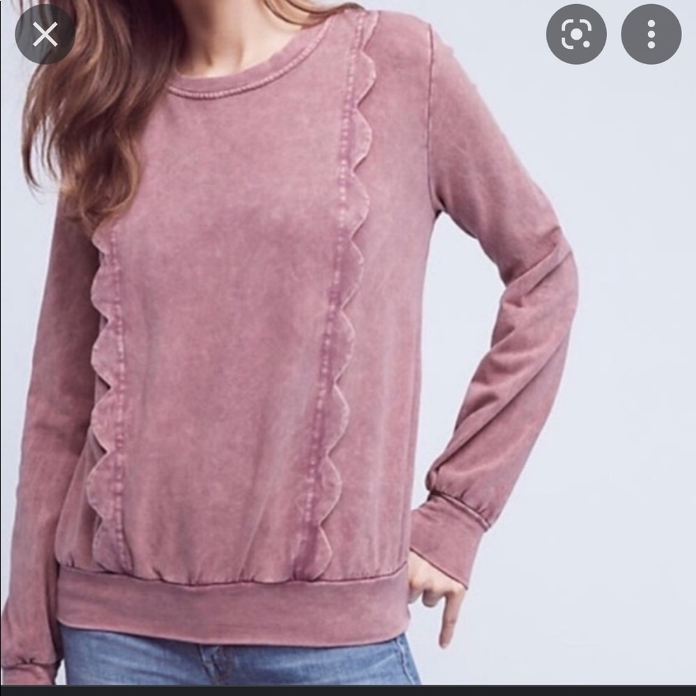 EUC Eri +Ali Weckerlie scalloped sweatshirt